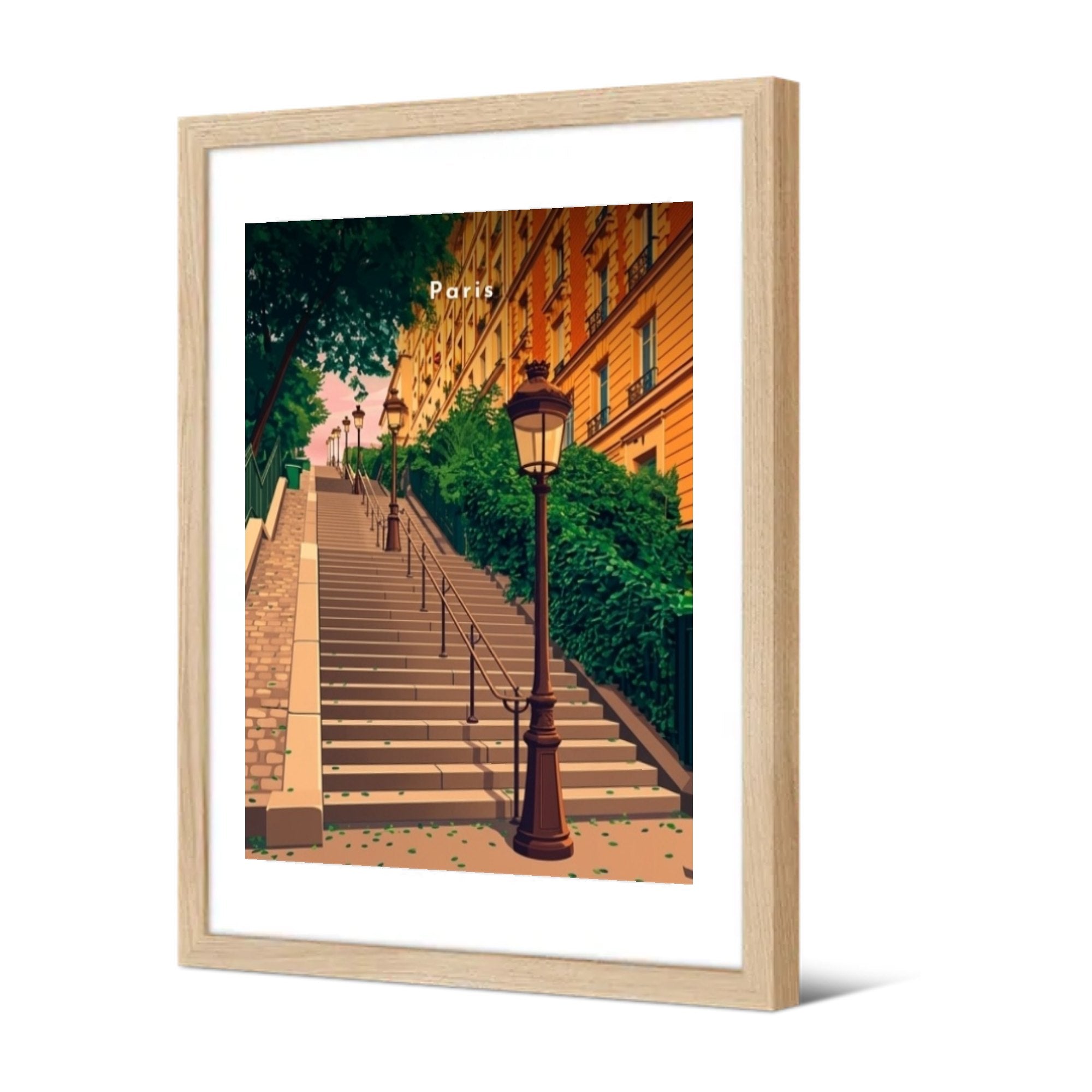Les escaliers de Montmartre — Pôdevache, encadrée, vue de trois quarts