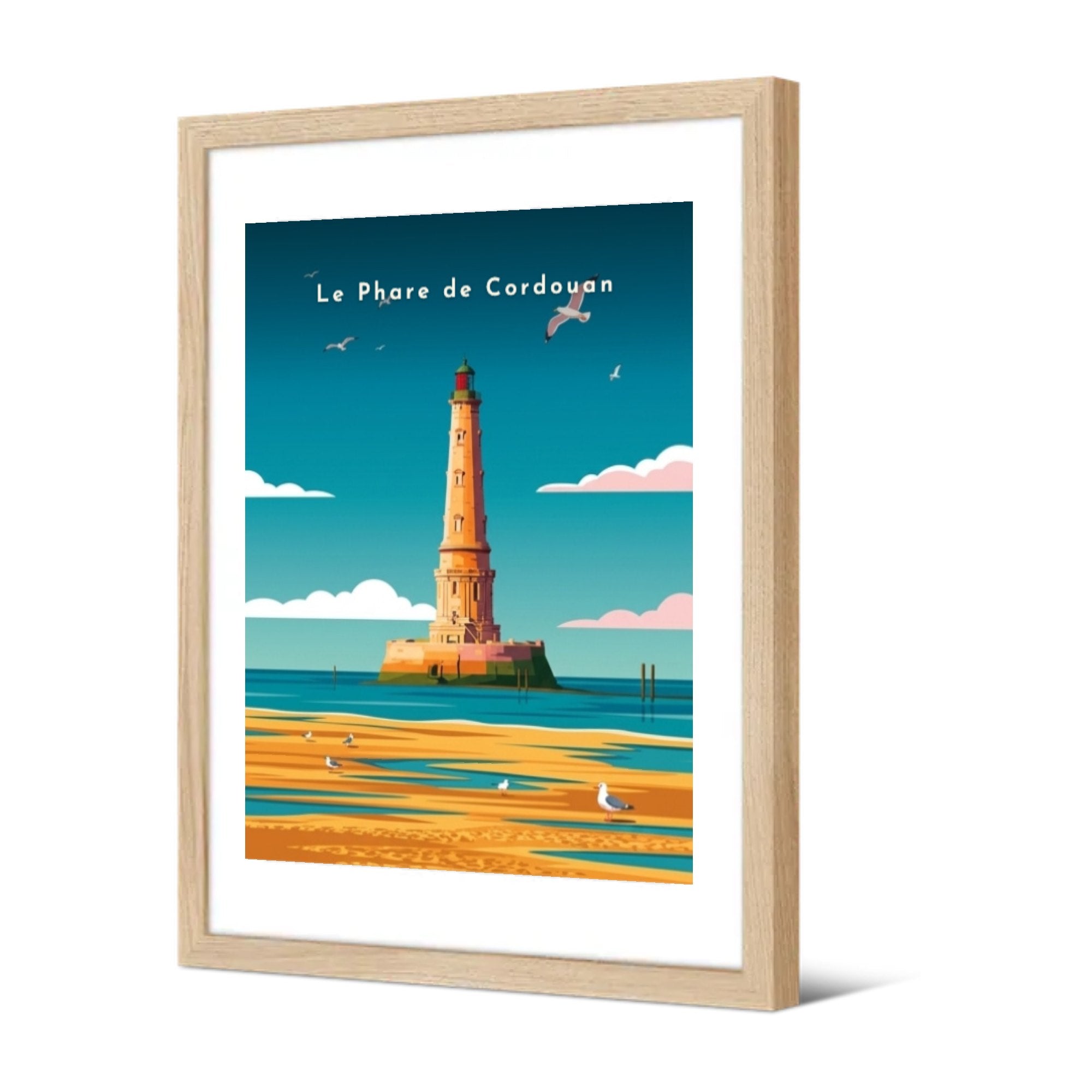 Le Phare de Cordouan — Pôdevache, encadrée, vue de trois quarts