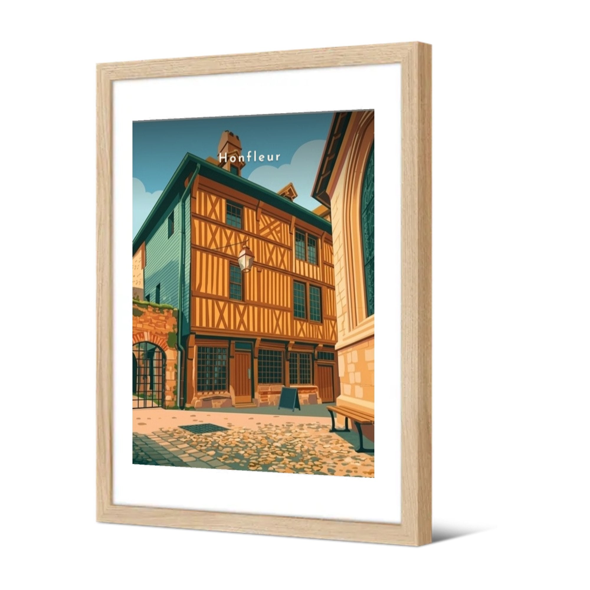 Maison à pans de bois de l'Enclos — Pôdevache, encadrée, vue de trois quarts