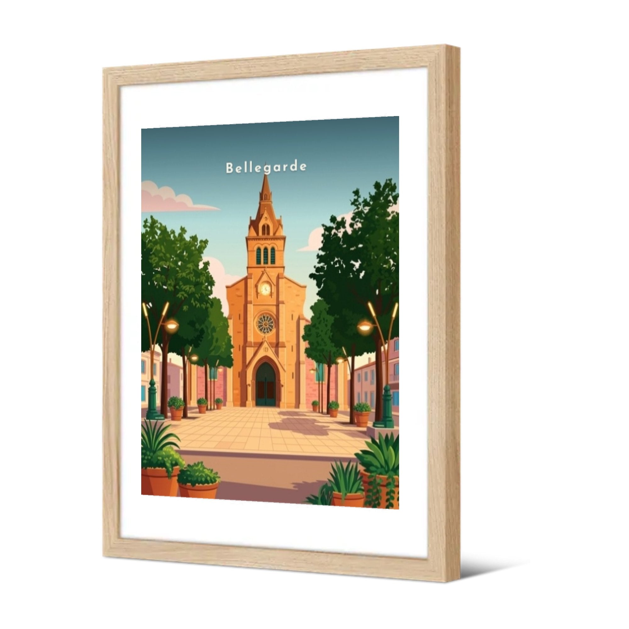 L'église Saint-Jean-Baptiste — Pôdevache, encadrée, vue de trois quarts