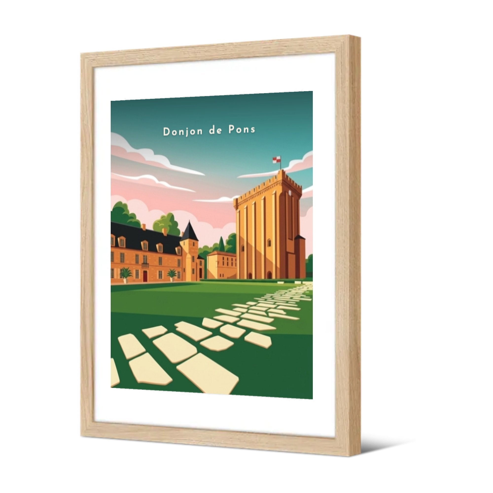 Donjon de Pons — Pôdevache, encadrée, vue de trois quarts