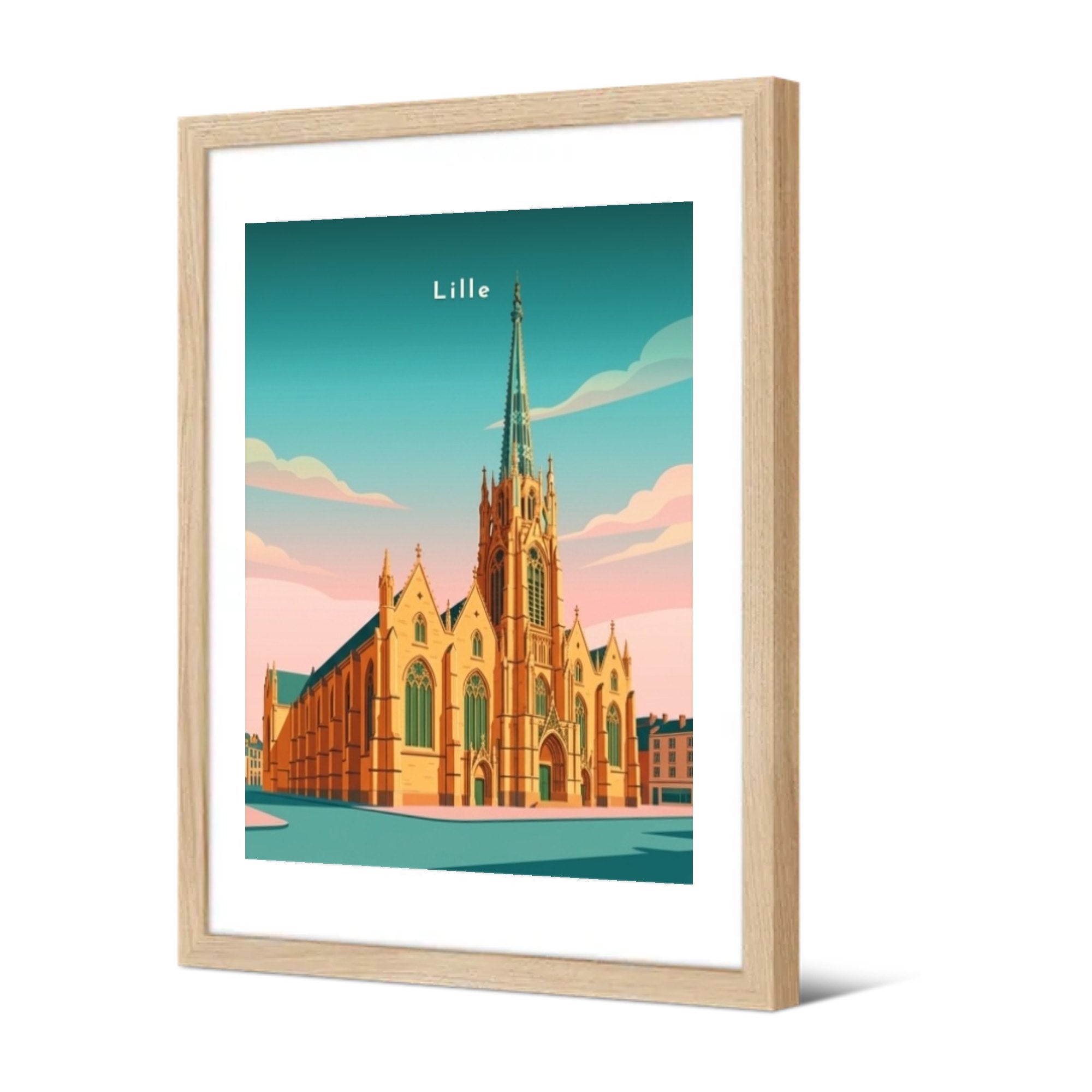 L'église néogothique — Pôdevache, encadrée, vue de trois quarts
