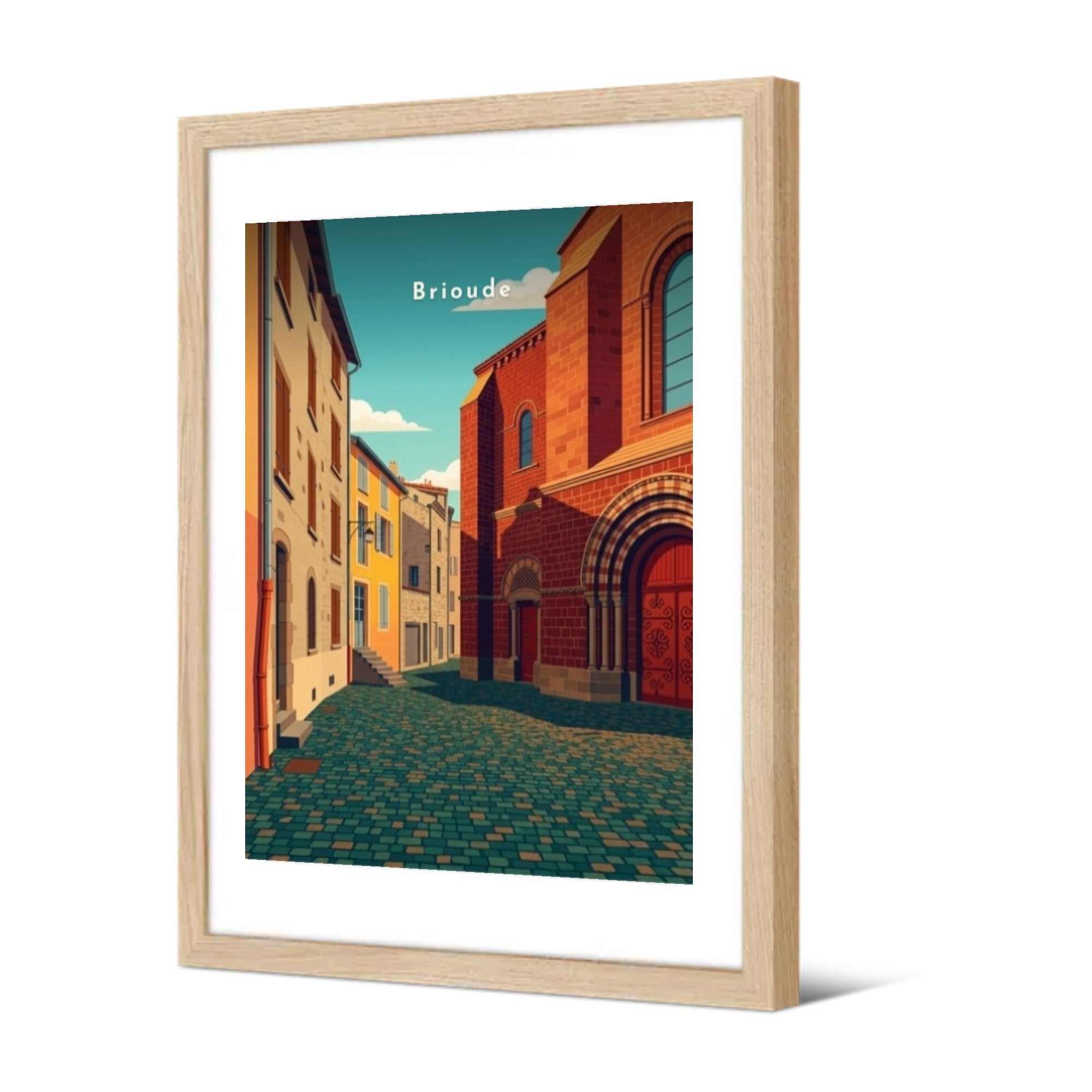 Ruelle pavée au pied de la basilique — Pôdevache, encadrée, vue de trois quarts