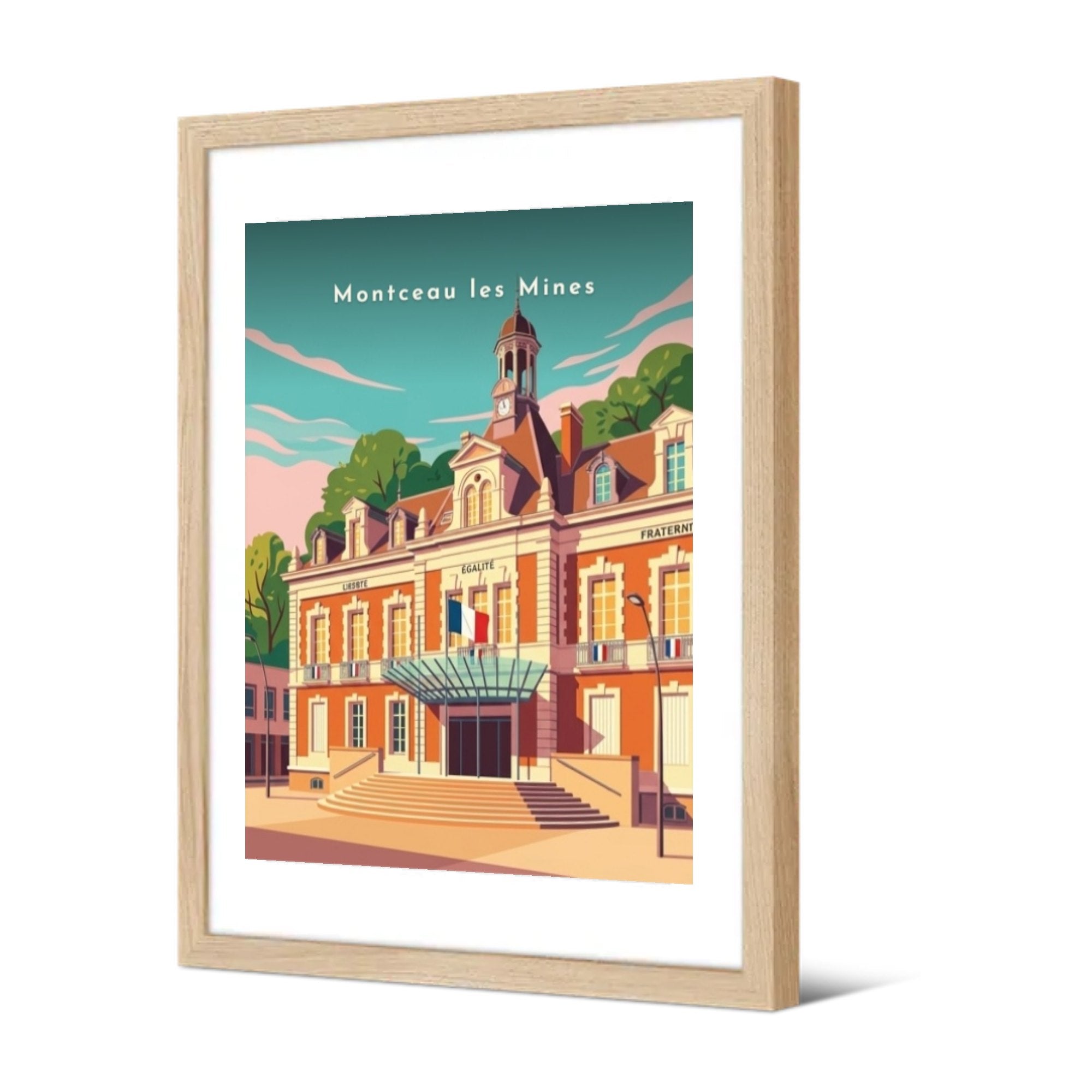 L'Hôtel de Ville — Pôdevache, encadrée, vue de trois quarts