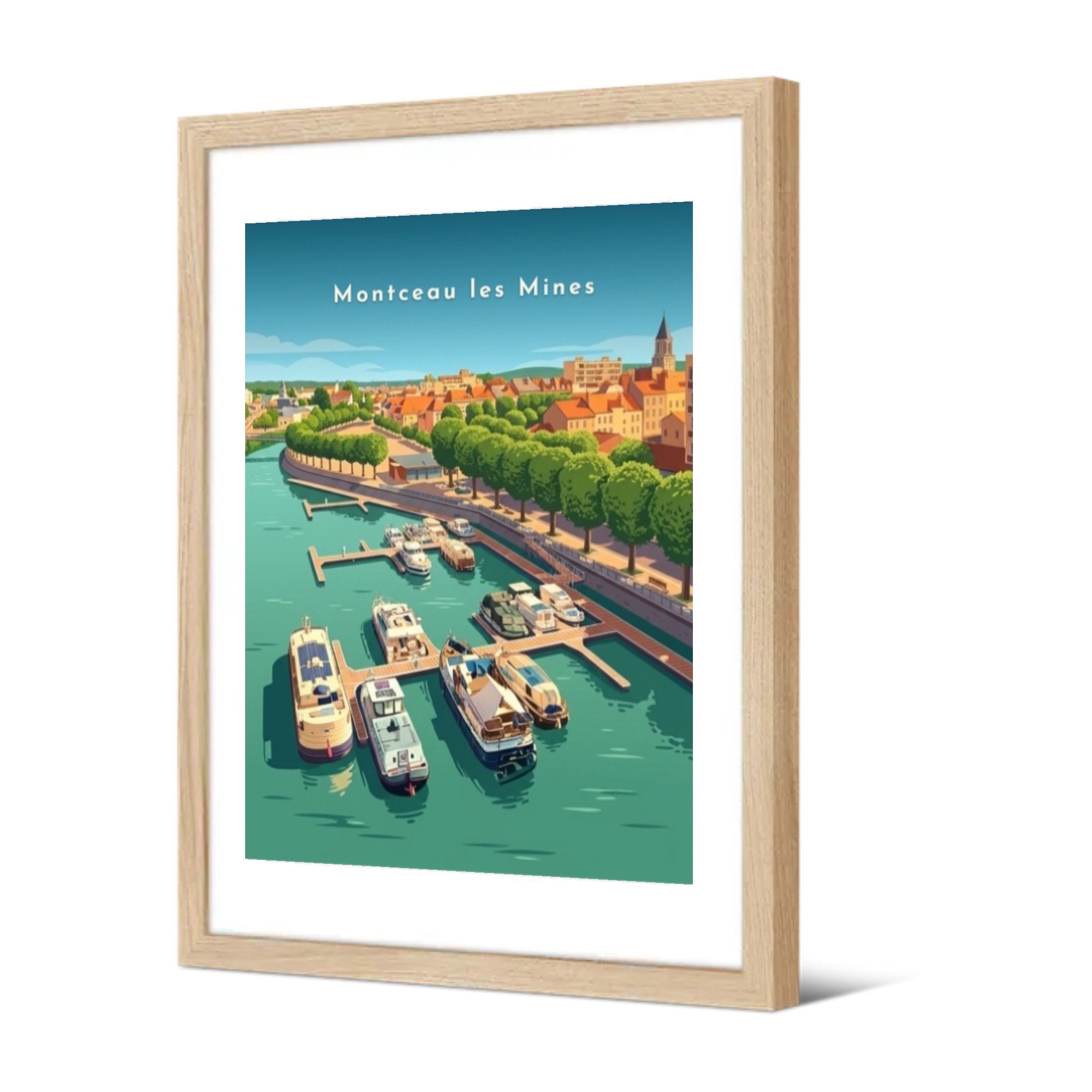 Le port de plaisance — Pôdevache, encadrée, vue de trois quarts