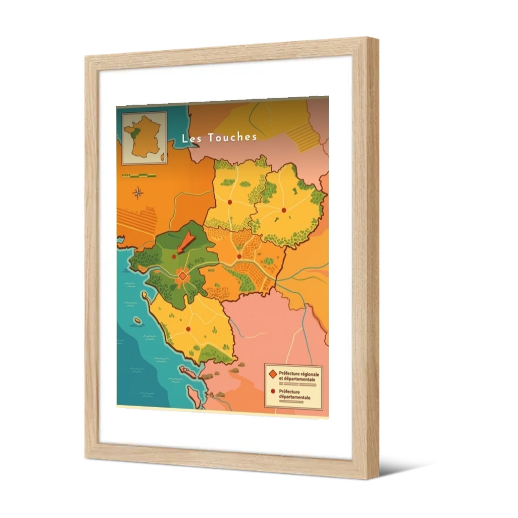 Carte de situation — Pôdevache, encadrée, vue de trois quarts