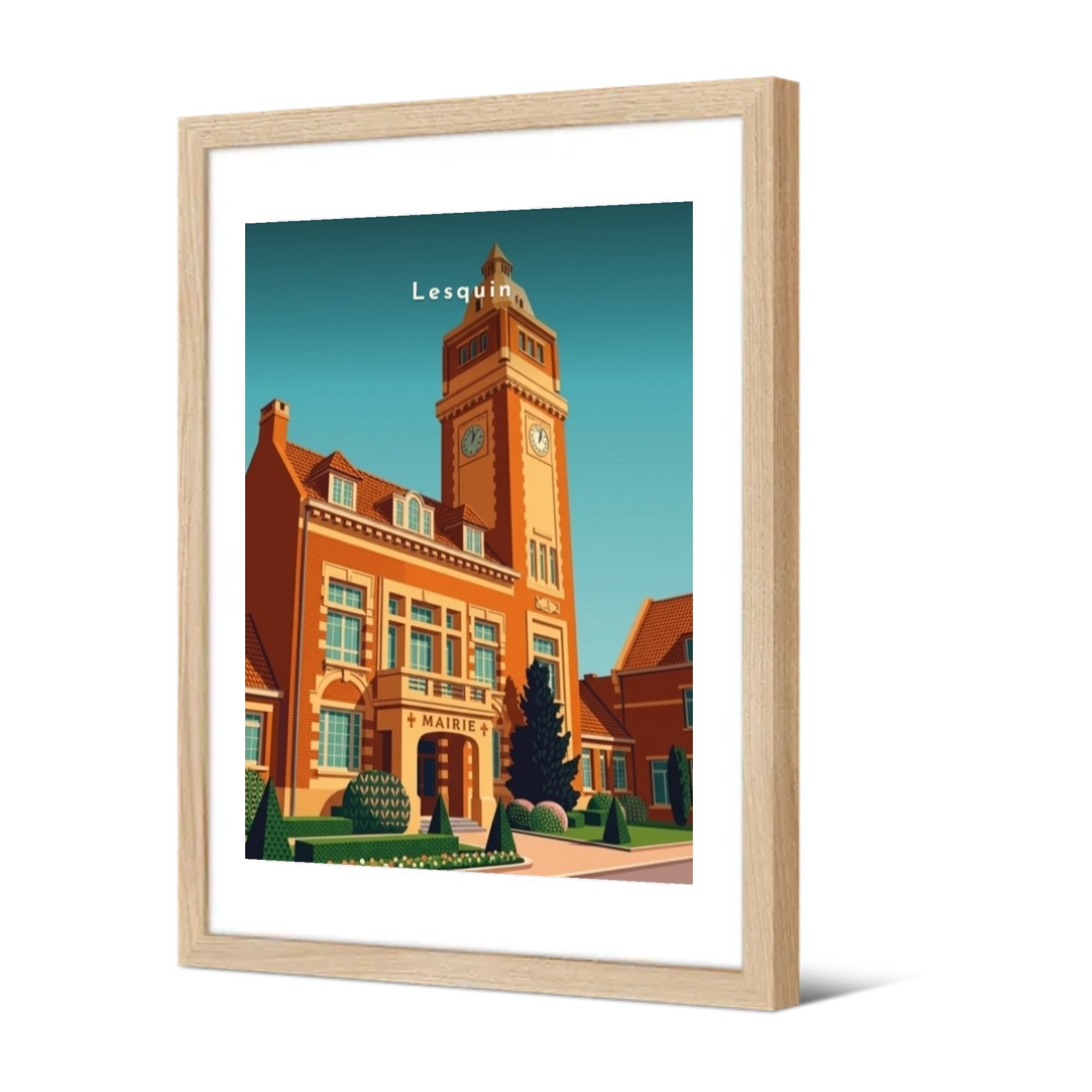 L'Hôtel de Ville — Pôdevache, encadrée, vue de trois quarts