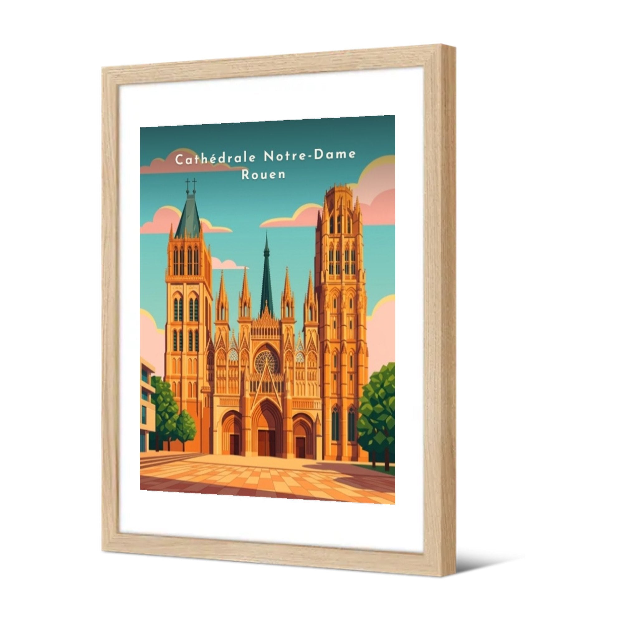 Cathédrale Notre-Dame Rouen — Pôdevache, encadrée, vue de trois quarts