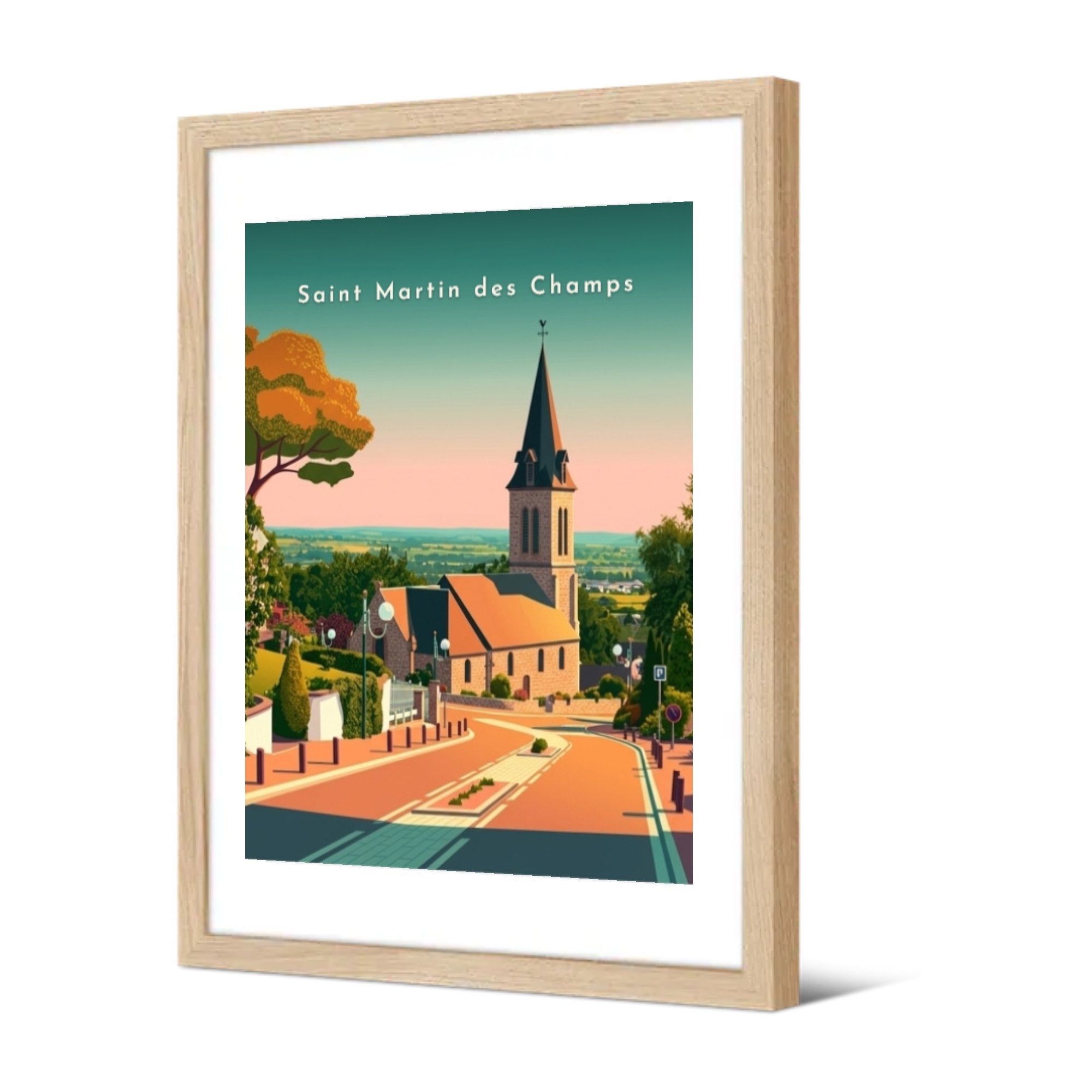 L'église et la vallée — Pôdevache, encadrée, vue de trois quarts