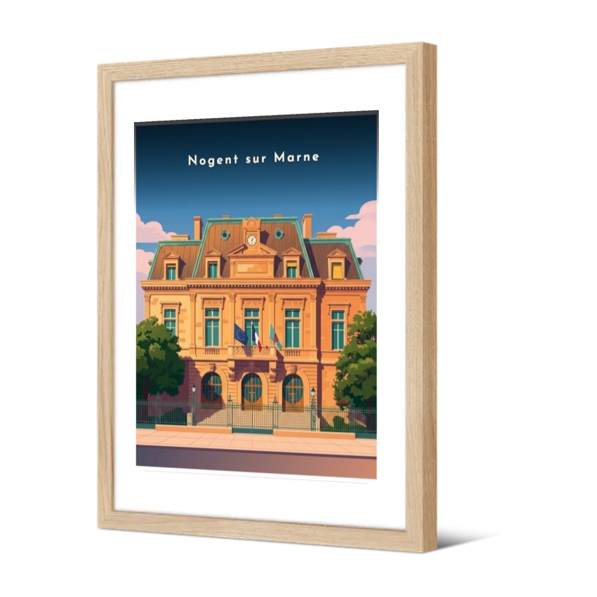 L'Hôtel de Ville — Pôdevache, encadrée, vue de trois quarts