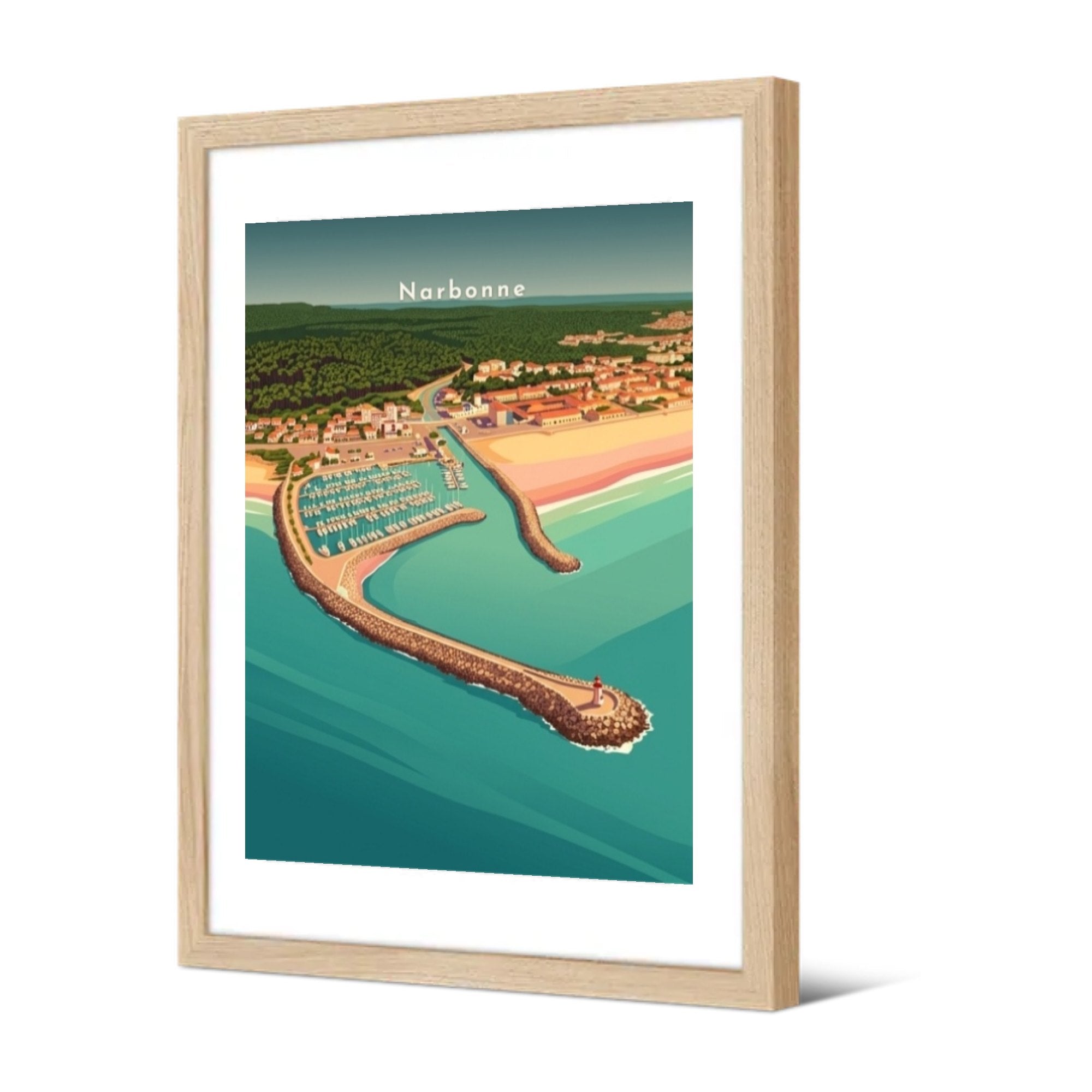 Narbonne-Plage — Pôdevache, encadrée, vue de trois quarts