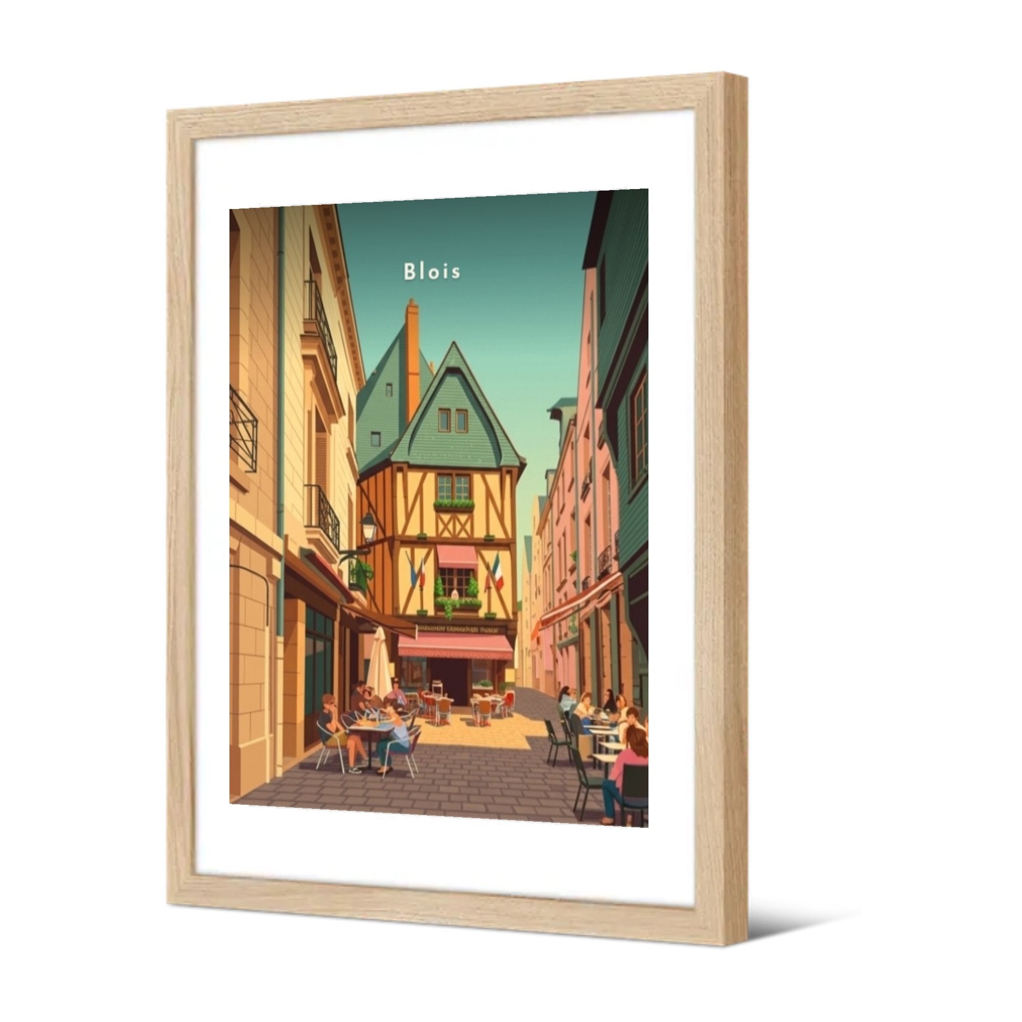 Ruelle du vieux Blois — Pôdevache, encadrée, vue de trois quarts