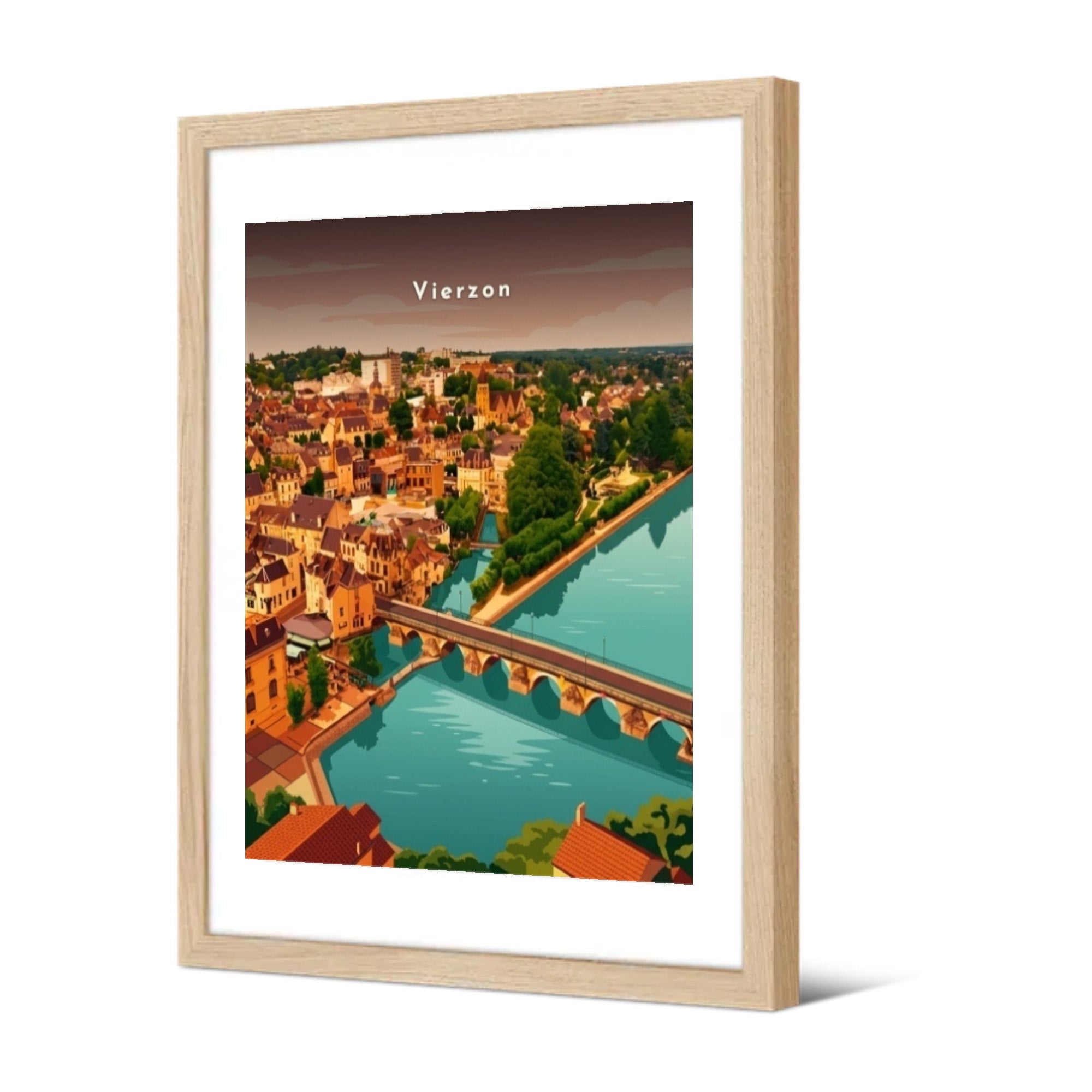 Le pont à arches en vue plongeante — Pôdevache, encadrée, vue de trois quarts
