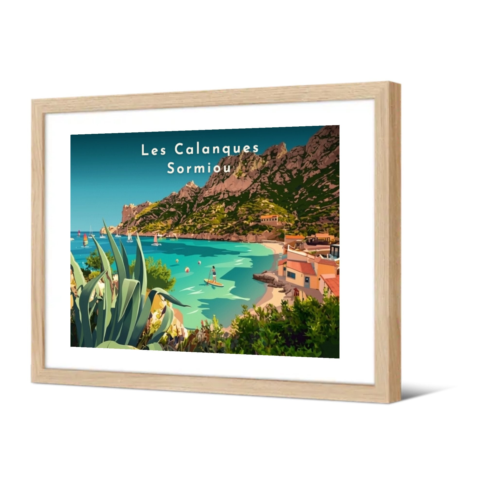 Les Calanques Sormiou — Pôdevache, encadrée, vue de trois quarts