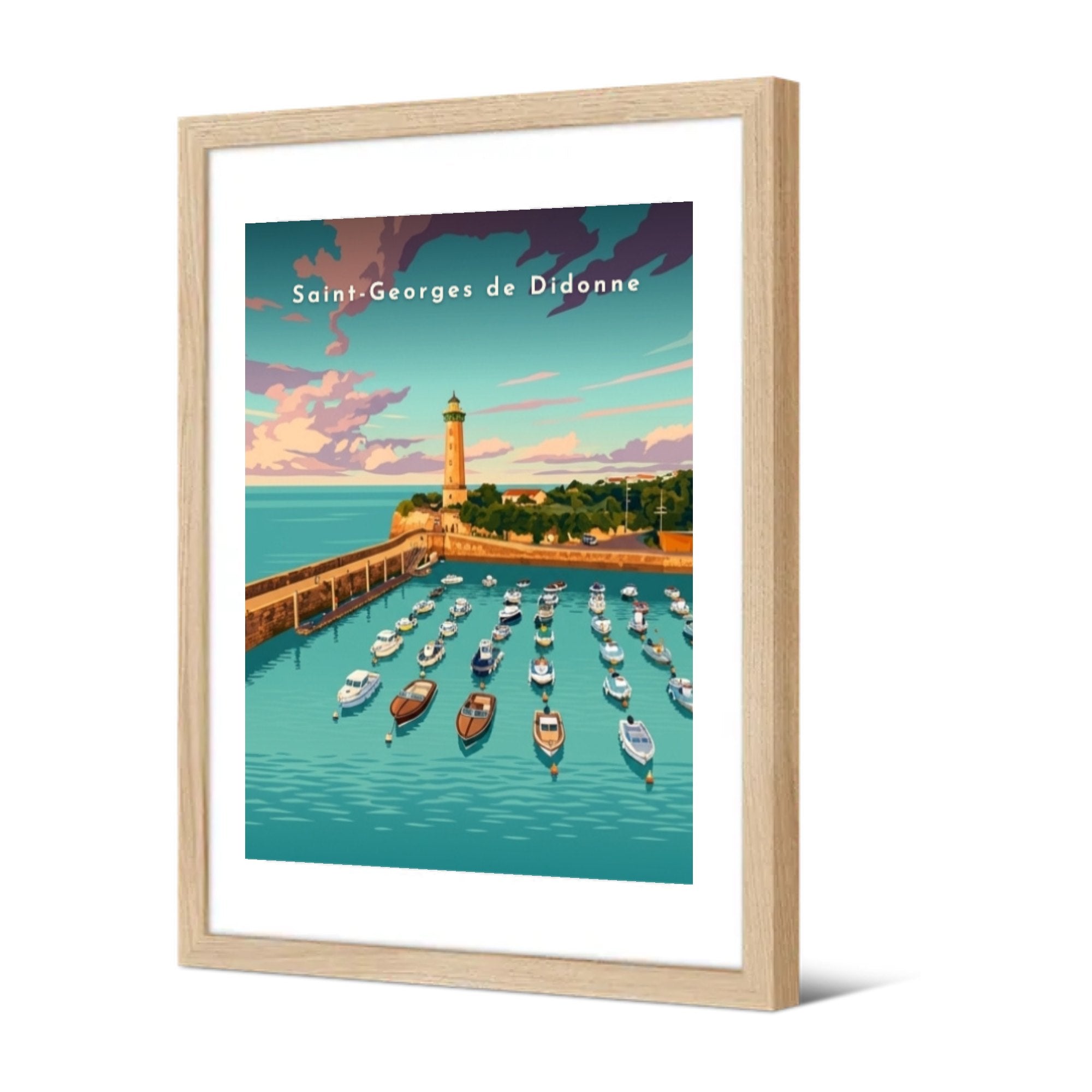 Le phare de Vallières — Pôdevache, encadrée, vue de trois quarts