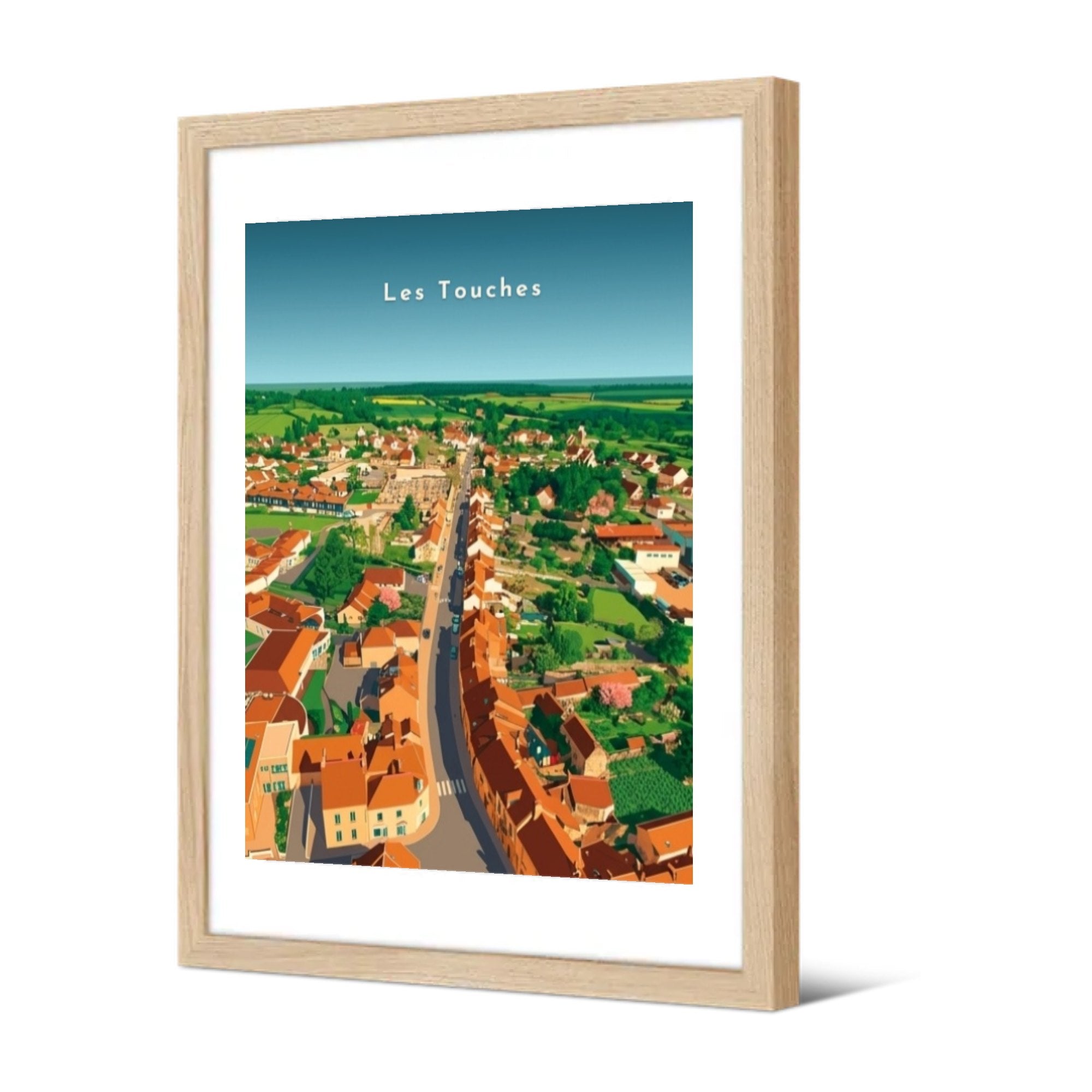 Vue aérienne sur le bourg — Pôdevache, encadrée, vue de trois quarts