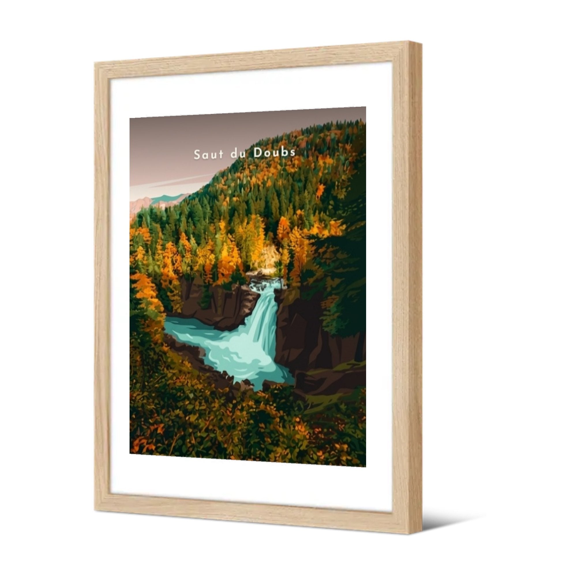 Saut du Doubs — Pôdevache, encadrée, vue de trois quarts