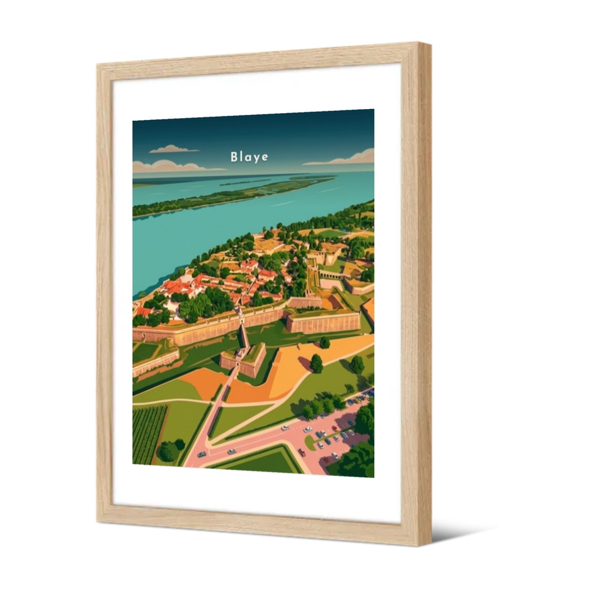 La citadelle et l'estuaire — Pôdevache, encadrée, vue de trois quarts
