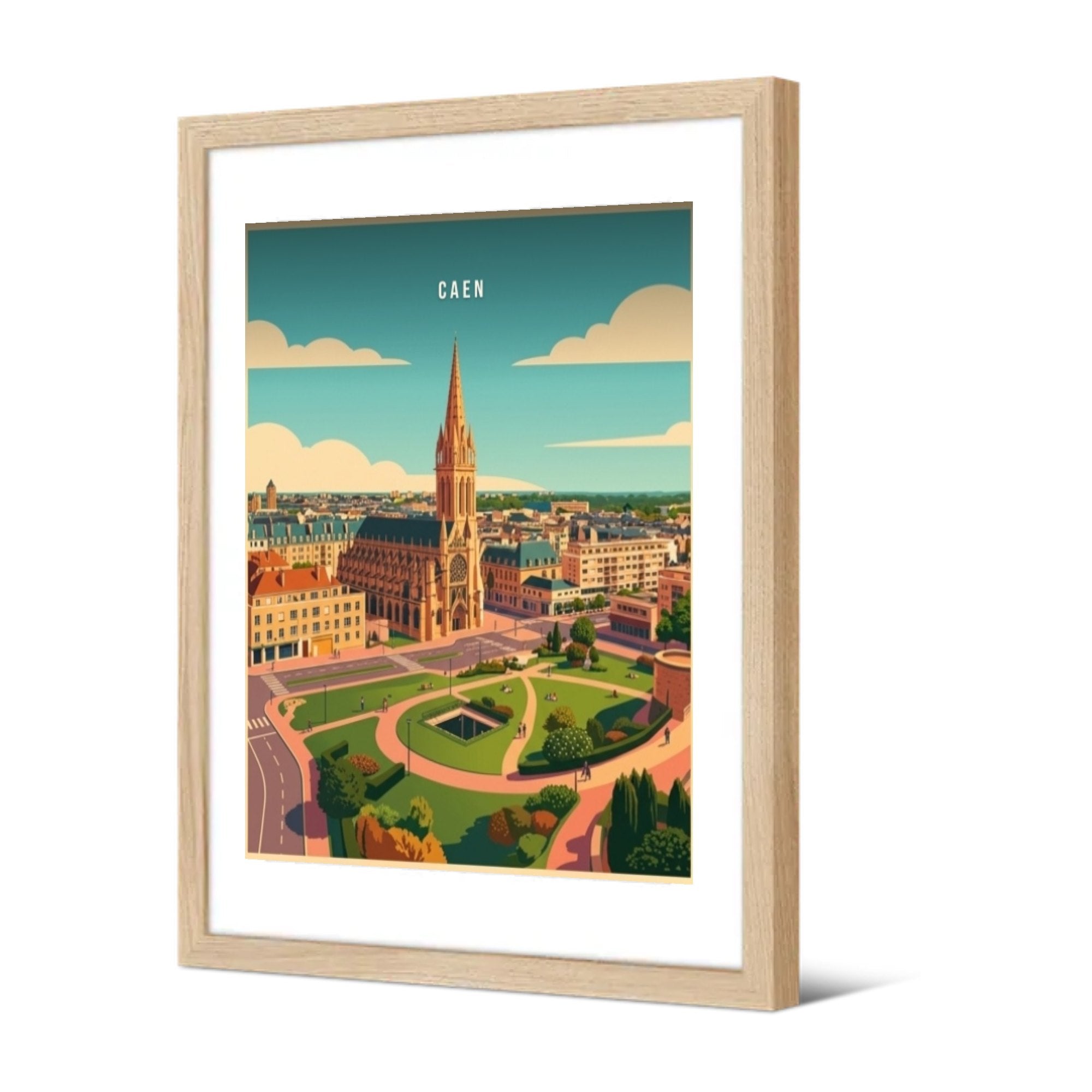 L'église Saint-Pierre depuis le château — Pôdevache, encadrée, vue de trois quarts