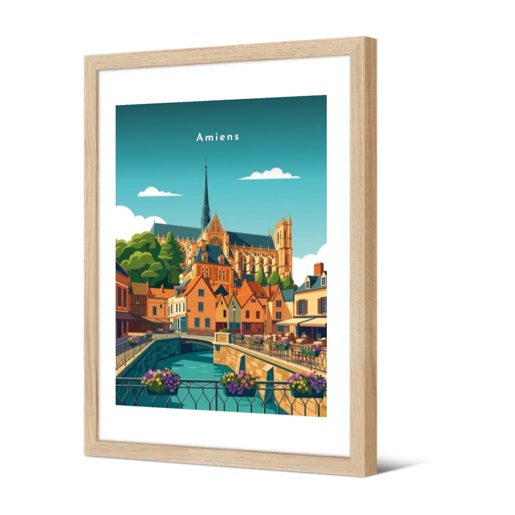 Saint-Leu et la cathédrale — Pôdevache, encadrée, vue de trois quarts