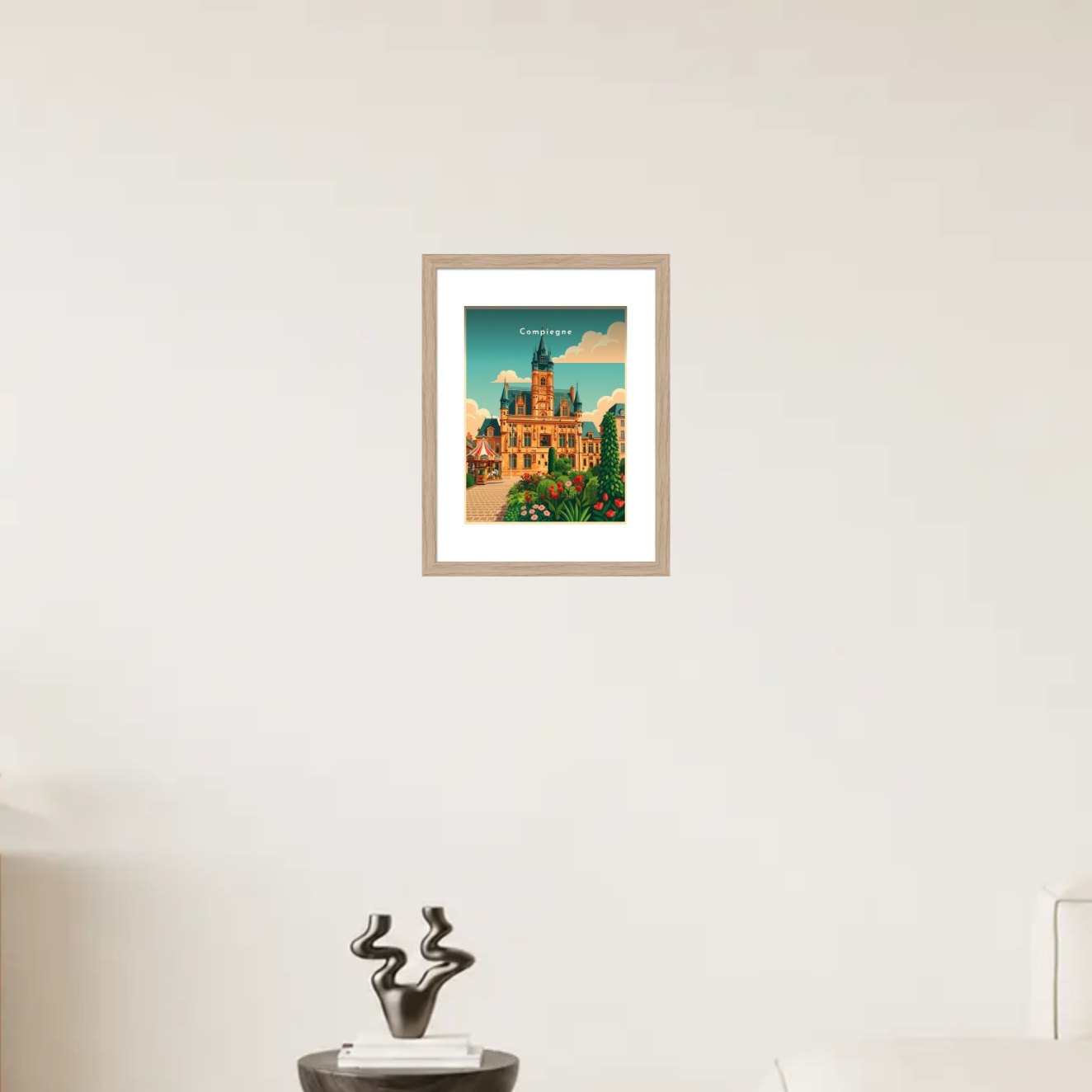 L'Hôtel de Ville et le parterre fleuri — Pôdevache, en situation sur un mur