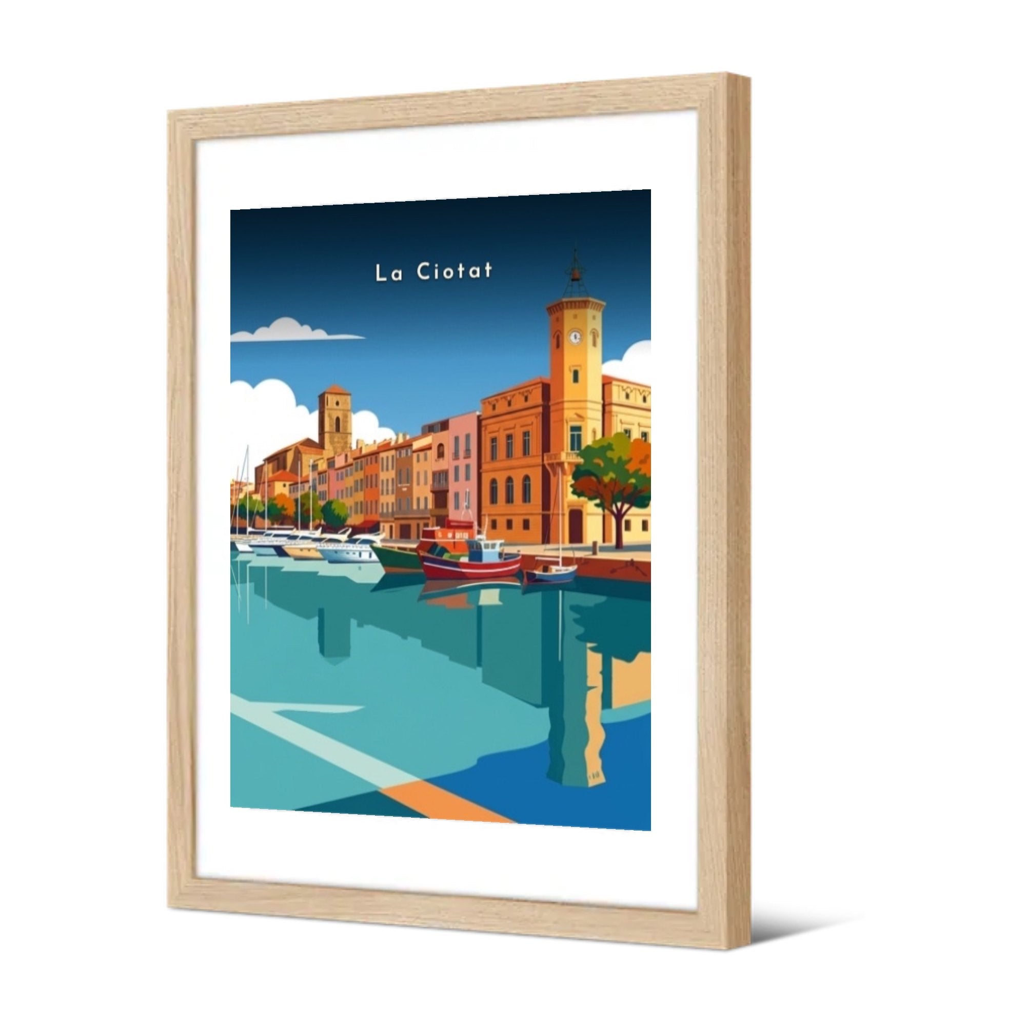 Le Vieux-Port et l'église — Pôdevache, encadrée, vue de trois quarts