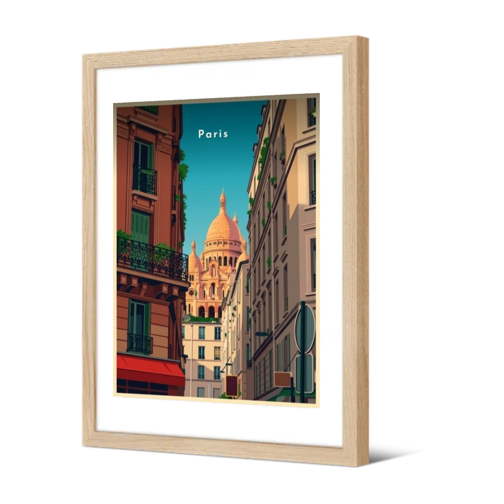 Perspective sur le Sacré-Cœur — Pôdevache, encadrée, vue de trois quarts