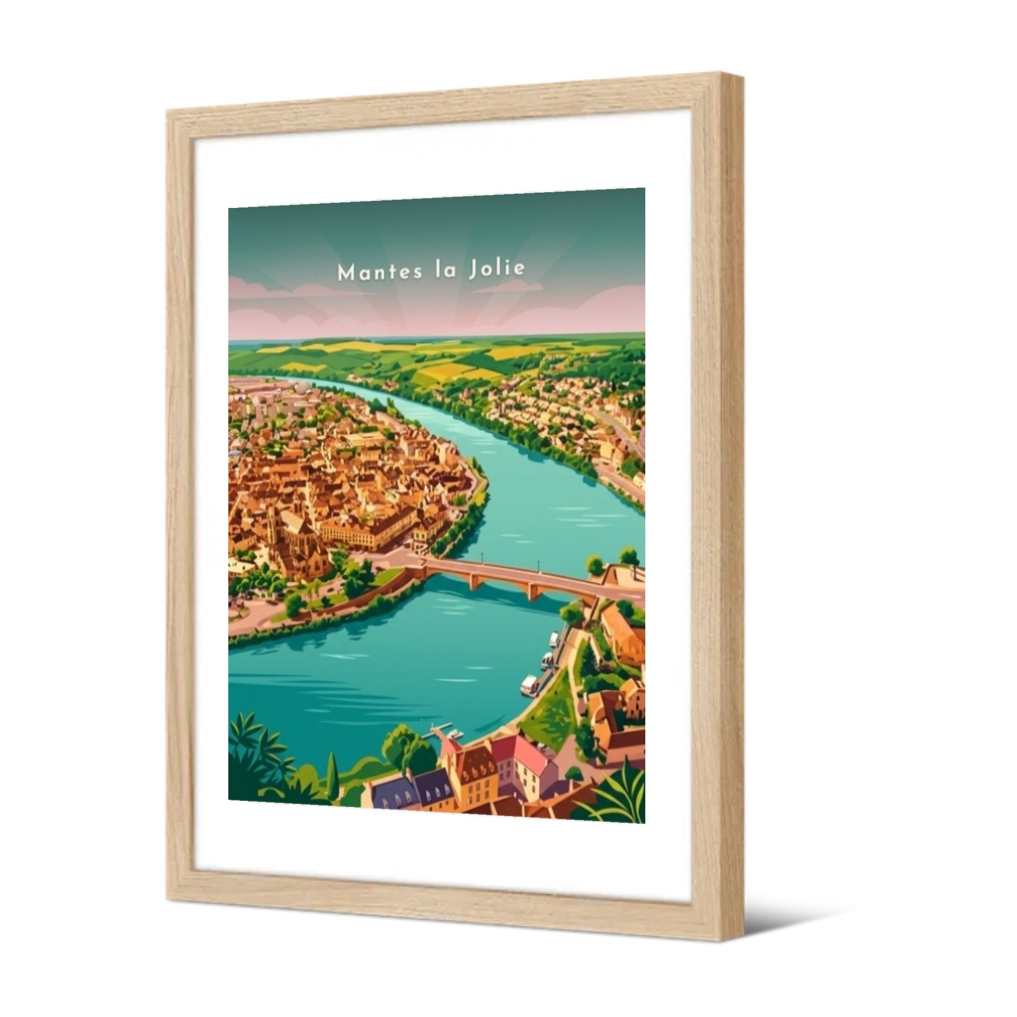 La boucle de la Seine et le pont — Pôdevache, encadrée, vue de trois quarts