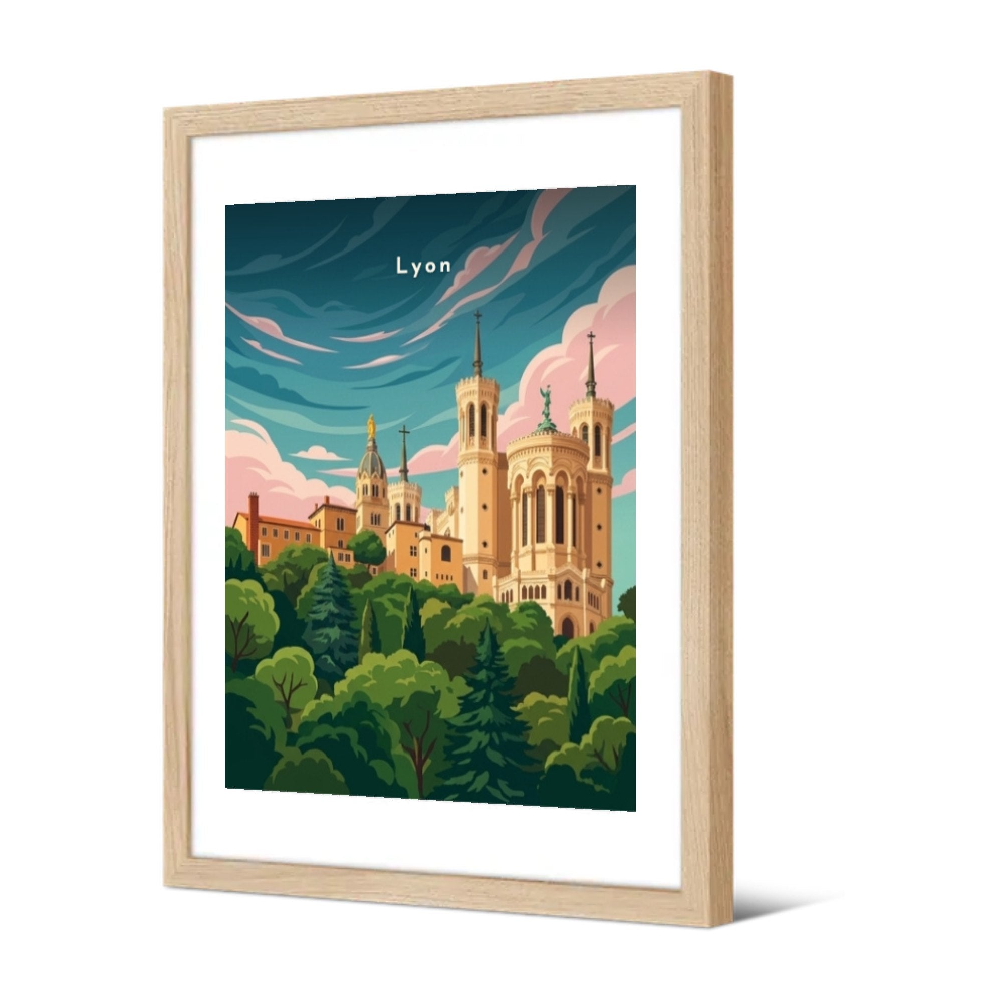 Le chevet de Notre-Dame de Fourvière — Pôdevache, encadrée, vue de trois quarts