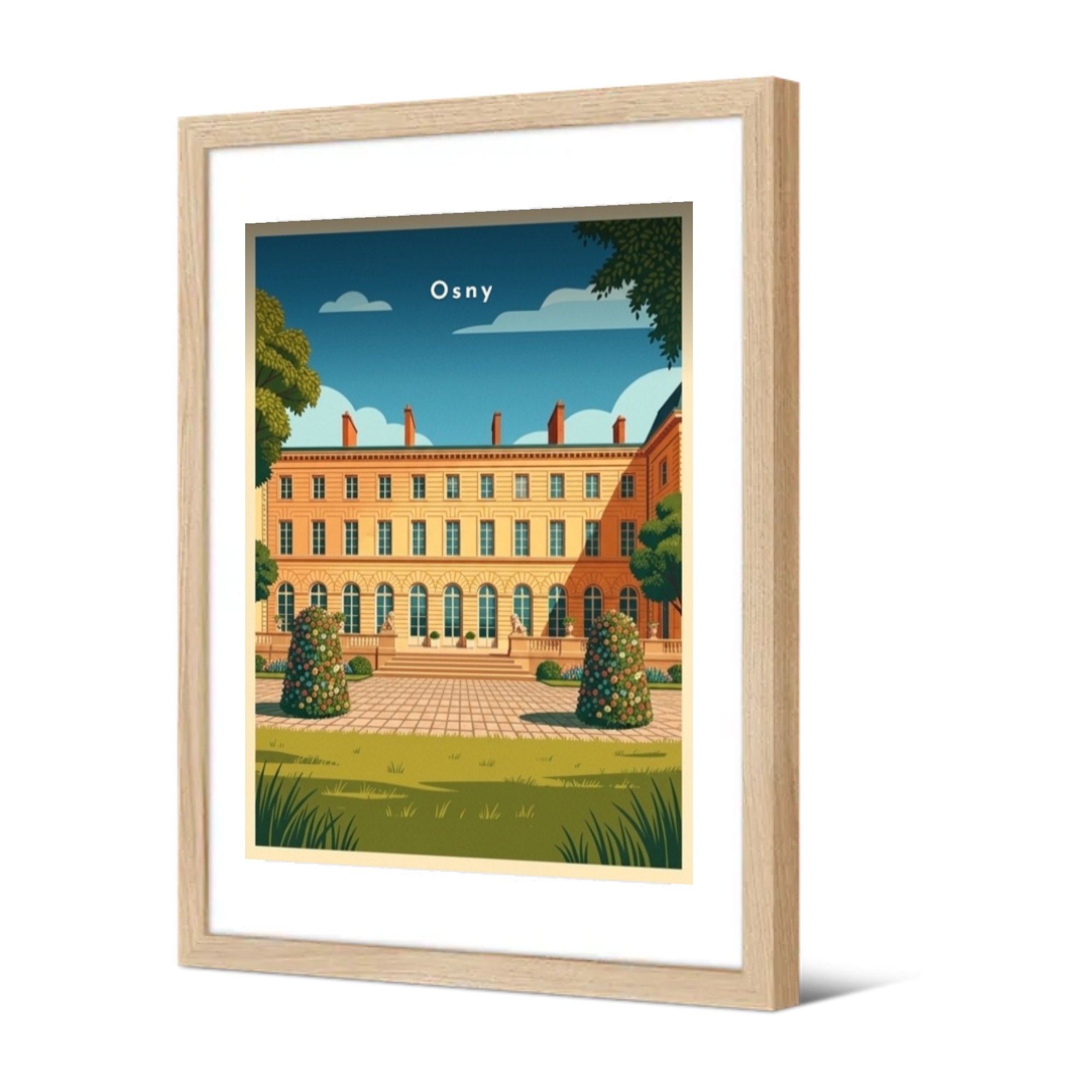 Façade du château de Grouchy — Pôdevache, encadrée, vue de trois quarts