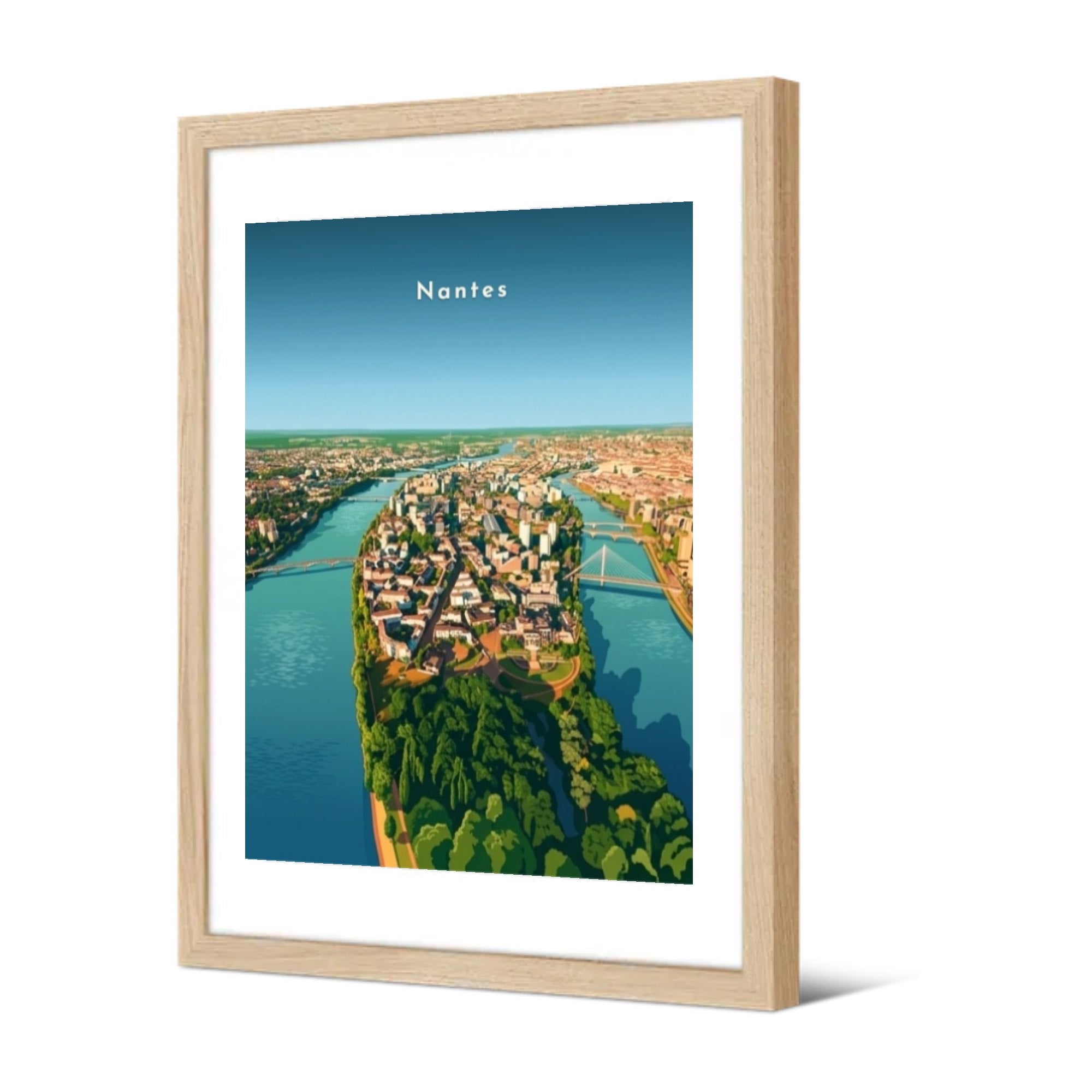 L'île de Nantes vue du ciel — Pôdevache, encadrée, vue de trois quarts