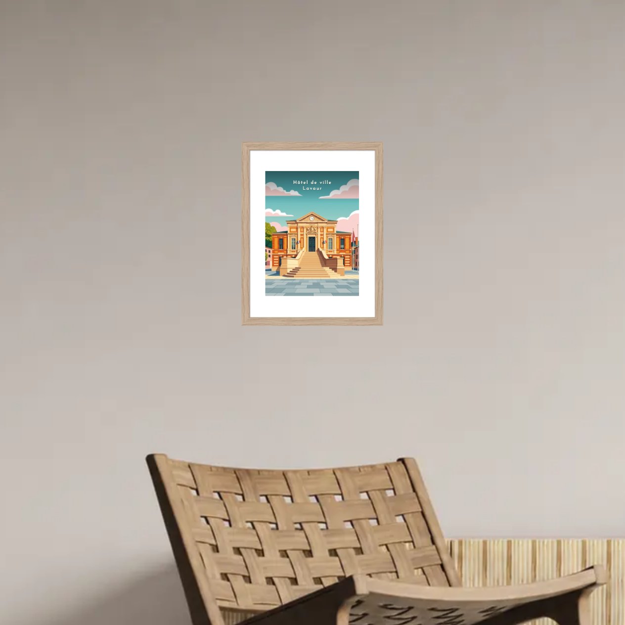 Hôtel de ville Lavaur — Pôdevache, en situation sur un mur