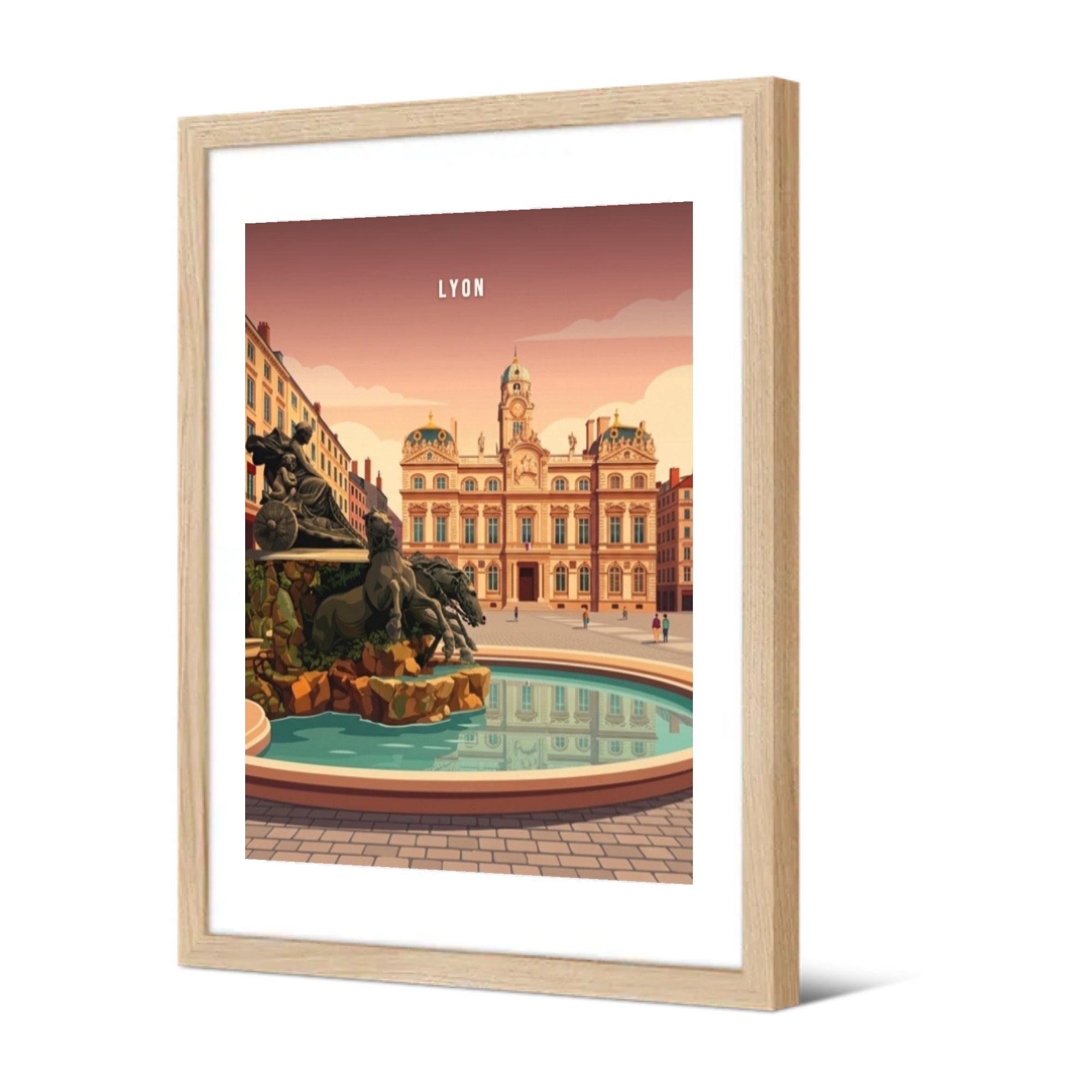 Place des Terreaux — Pôdevache, encadrée, vue de trois quarts
