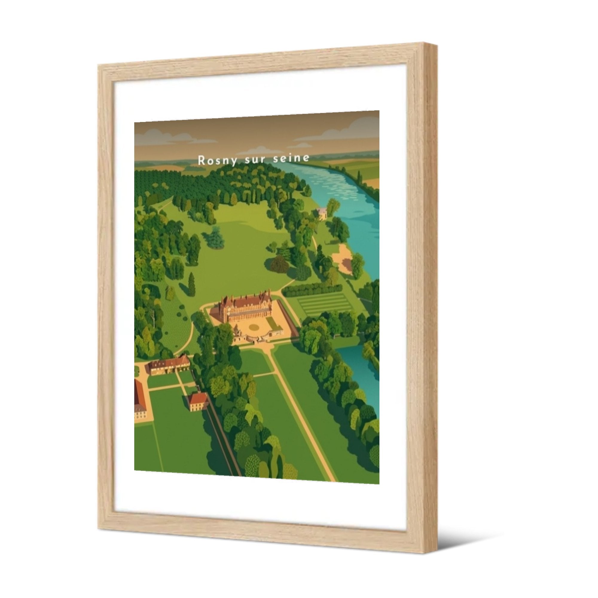 Vue aérienne du château de Sully — Pôdevache, encadrée, vue de trois quarts