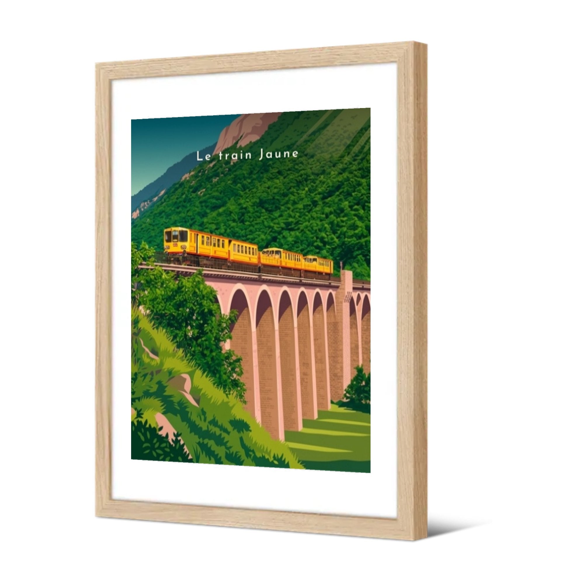 Le train Jaune — Pôdevache, encadrée, vue de trois quarts