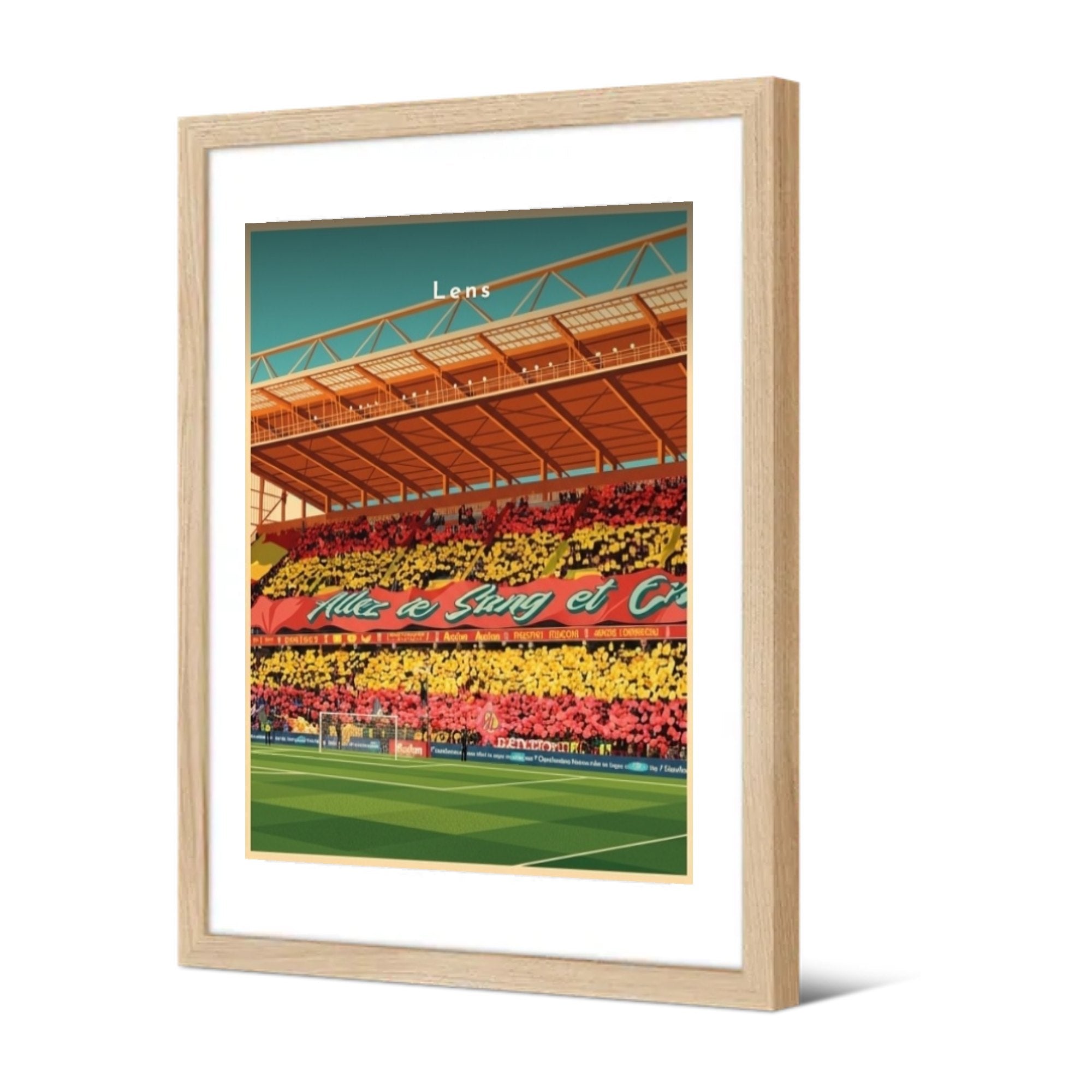 Stade Bollaert-Delelis — Pôdevache, encadrée, vue de trois quarts