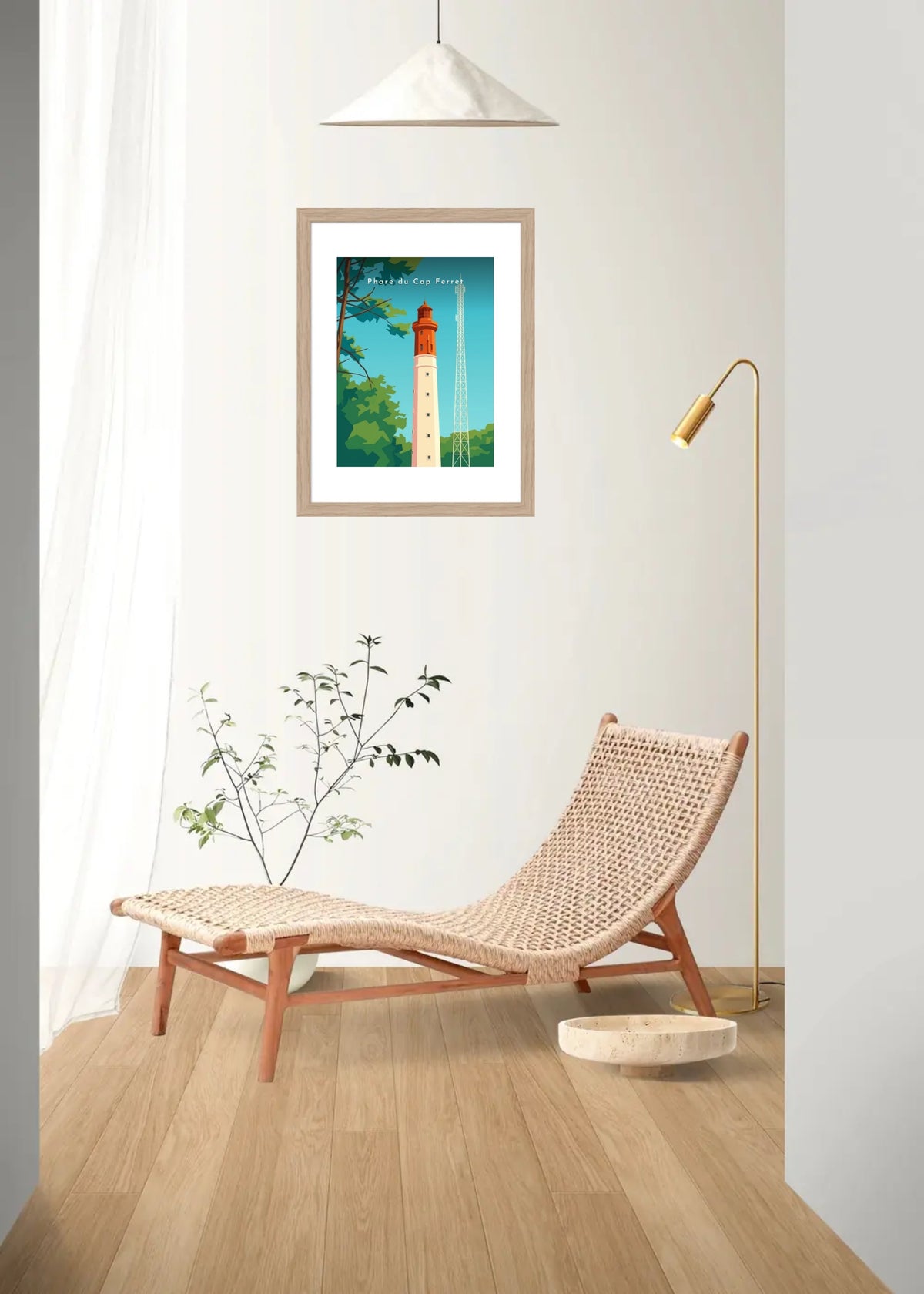 Phare du Cap Ferret — Pôdevache, en situation sur un mur