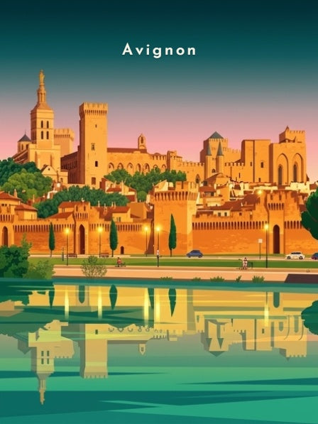 Le Palais des Papes et les remparts — Pôdevache, visuel seul