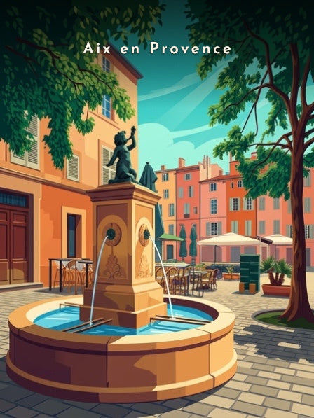Place ombragée à la fontaine — Pôdevache, visuel seul