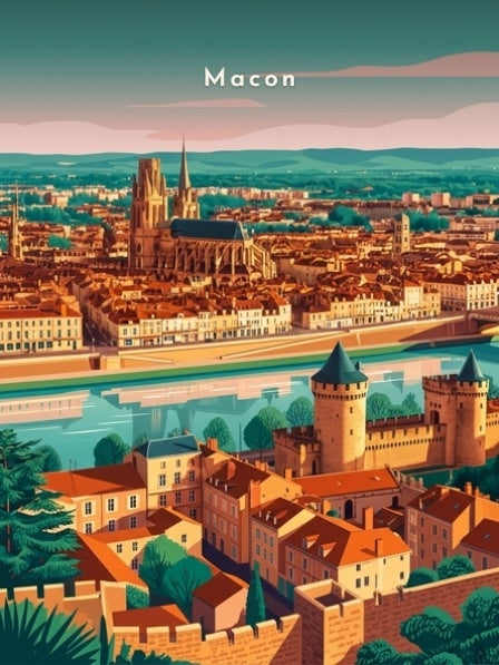 Panorama sur la ville et la rivière — Pôdevache, visuel seul