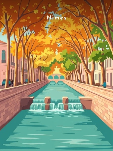 Le canal de la Fontaine sous les platanes — Pôdevache, visuel seul