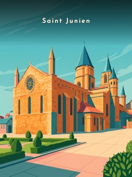 La collégiale et ses parterres — Pôdevache, visuel seul
