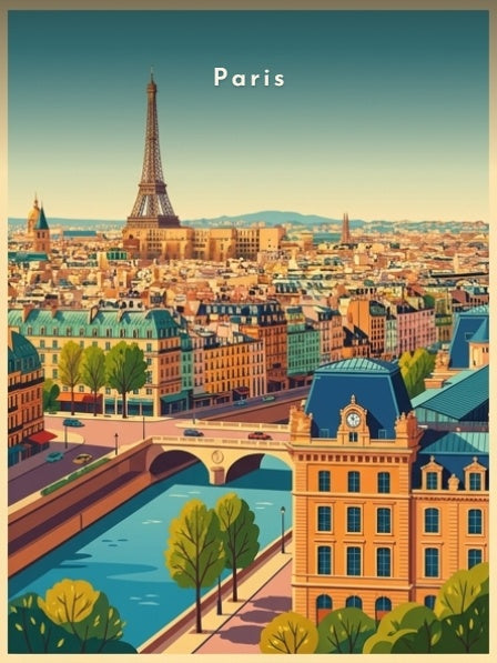 Panorama sur la Seine et la tour Eiffel — Pôdevache, visuel seul
