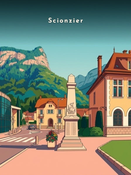 La mairie et le monument aux morts — Pôdevache, visuel seul