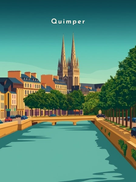 L'Odet et la cathédrale en été — Pôdevache, visuel seul