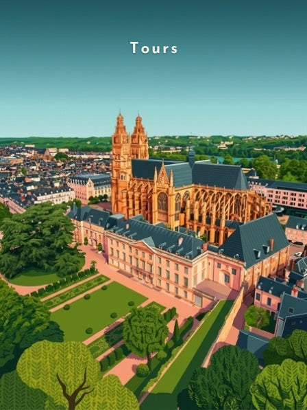 Cathédrale Saint-Gatien vue du ciel — Pôdevache, visuel seul