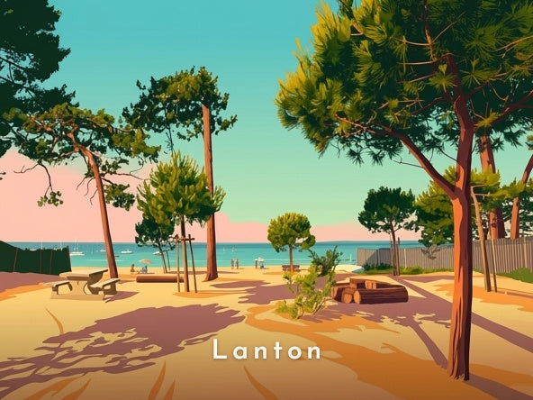 La plage sous les pins — Pôdevache, visuel seul
