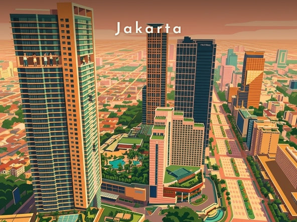 Panorama sur le quartier d'affaires — Pôdevache, visuel seul