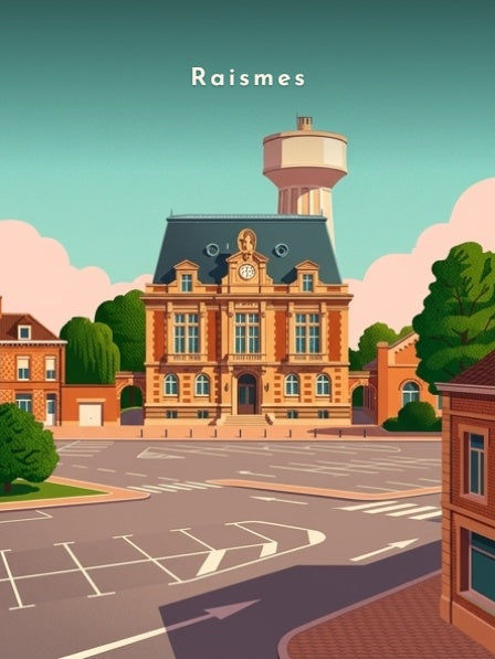 L'Hôtel de Ville et le château d'eau — Pôdevache, visuel seul