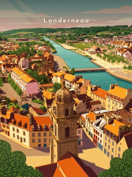 L'église Saint-Houardon et l'Élorn — Pôdevache, visuel seul